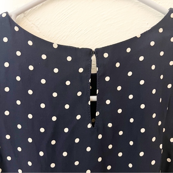 Steven Alan Julieta Peplum Silk Dress Polka Dot Navy Sz S - Picture 7 of 7